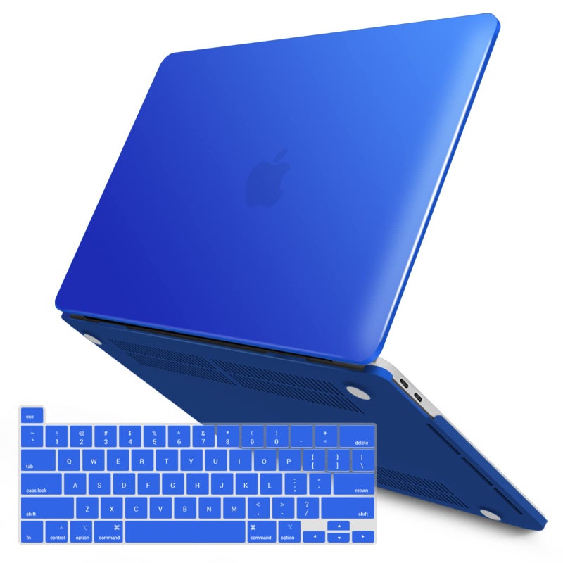 آي بينزر IBenzER متوافق مع حافظة 2025 2024 M2 MacBook Pro 13 بوصة 2025-2016 M1 A2338 A2289 A2251 A2159 A1989 A1706 A1708 حافظة صلبة وغطاء لوحة مفاتيح لجهاز Mac Pro 13 أزرق ملكي T13RBL+1 - Image 1